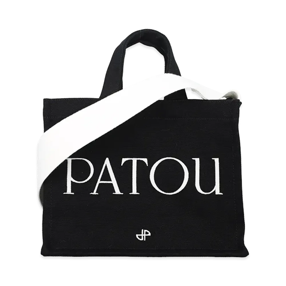 PATOU Women's Canvas Small Tote Shopping Bag "Black"