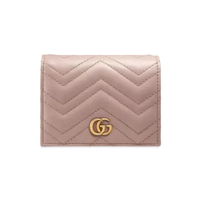 GUCCI GG Marmont Card Case Wallet "Beige"