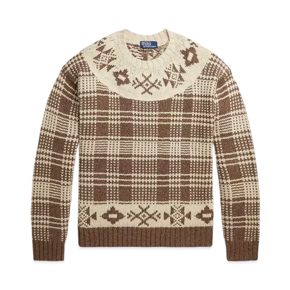 Polo Ralph Lauren Plaid Wool Linen Sweater "Brown"