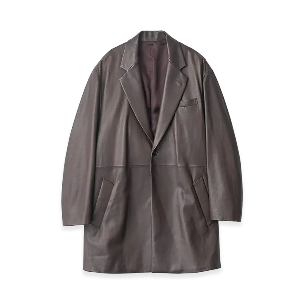 ssstein Lambs Leather Half Coat "Dark Brown"