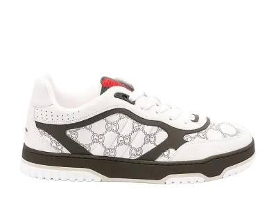 GUCCI Printed Leather Re-Web Sneakers "White"