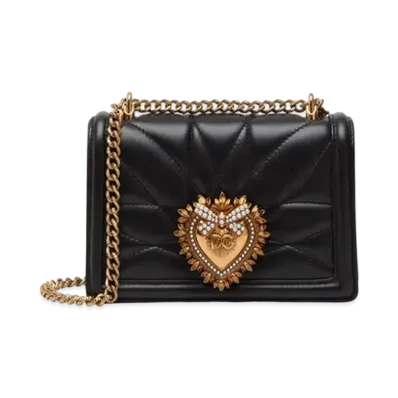 Dolce&Gabbana Devotion Crossbody Bag Small Matrasse Nappa Leather "Black"