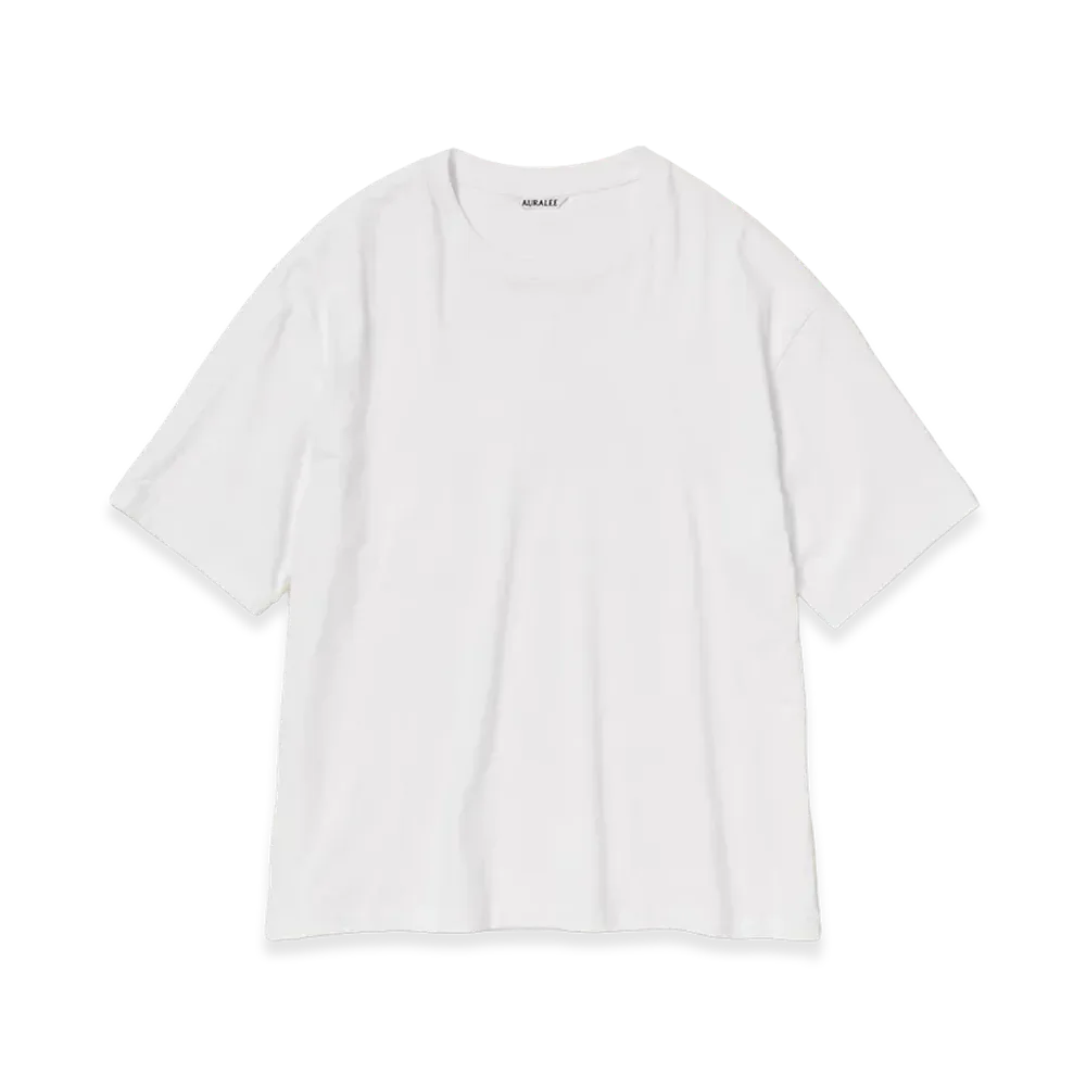 AURALEE Brushed Organic Cotton Jersey Tee "White"