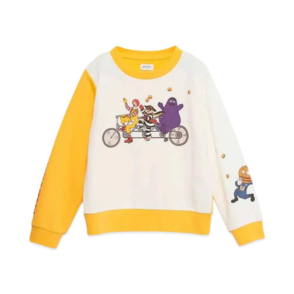 graniph x McDonald's Bicycle Kids Fleece Sweat "Yellow"
