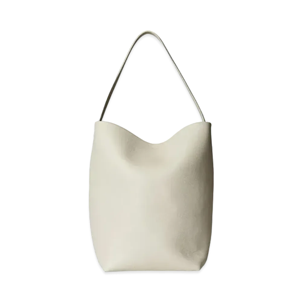 The Row Large N/S Park Tote Bag in Leather "Ivory"