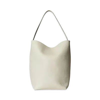 The Row Large N/S Park Tote Bag in Leather "Ivory"