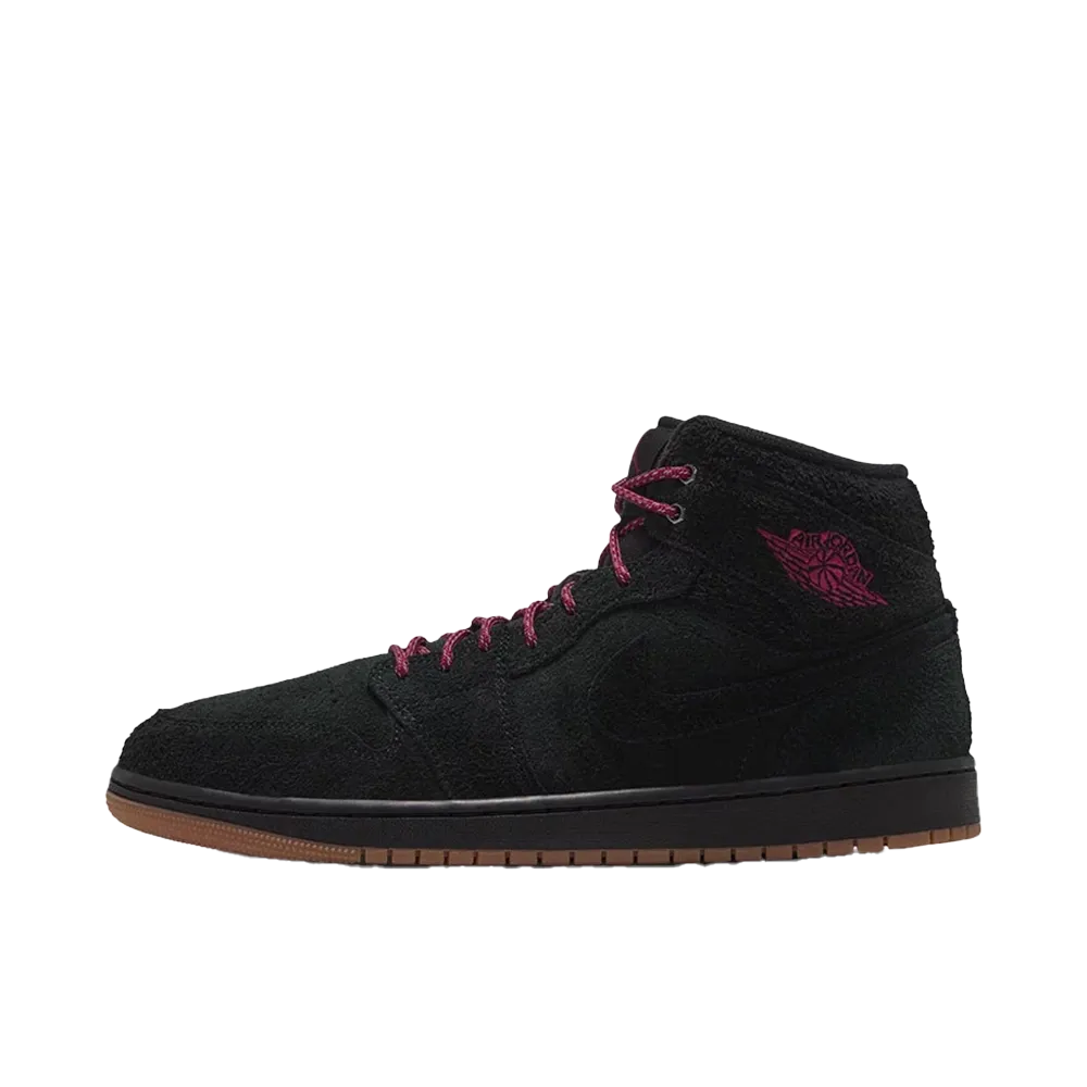 Nike Air Jordan 1 Mid SE "Black/Gum Medium Brown/Team Red"
