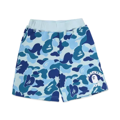 A BATHING APE Kids ABC Camo College Shorts "Blue"