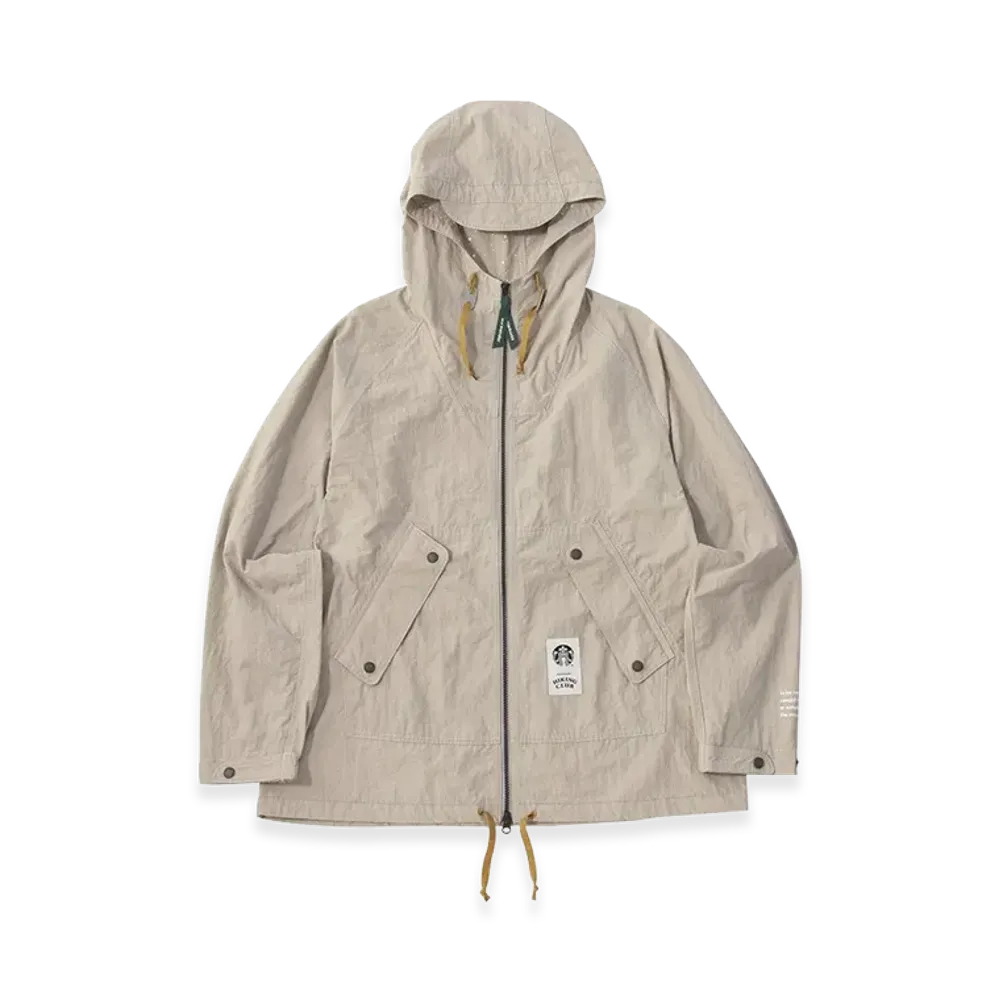 STARBUCKS x and wander Nylon Taffeta Hoodie Jacket "Ivory"