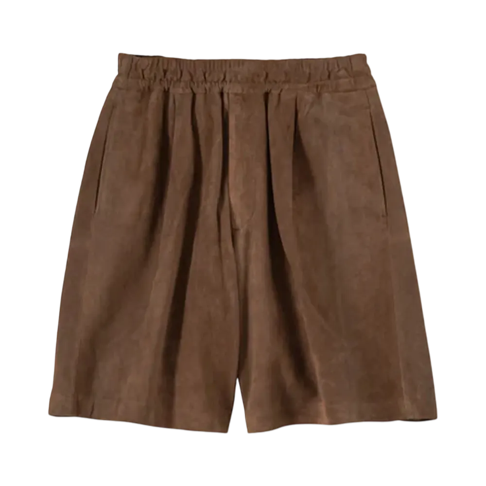 Graphpaper Goat Suede Wide Shorts "Brown"