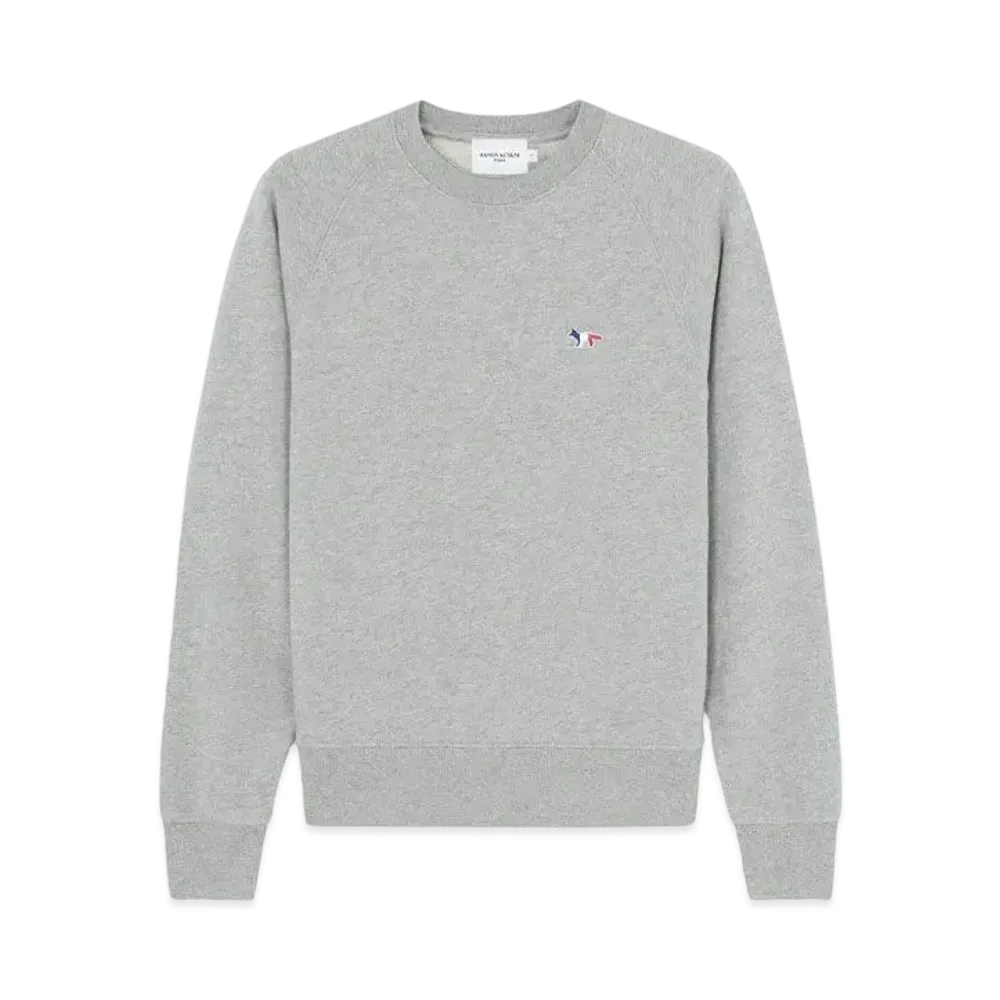 Maison Kitsune Tricolor Fox Patch Adjusted Sweatshirt "Grey Melange"