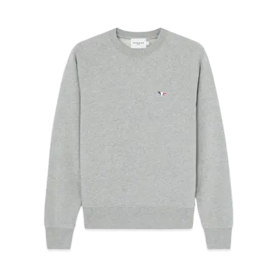 Maison Kitsune Tricolor Fox Patch Adjusted Sweatshirt "Grey Melange"