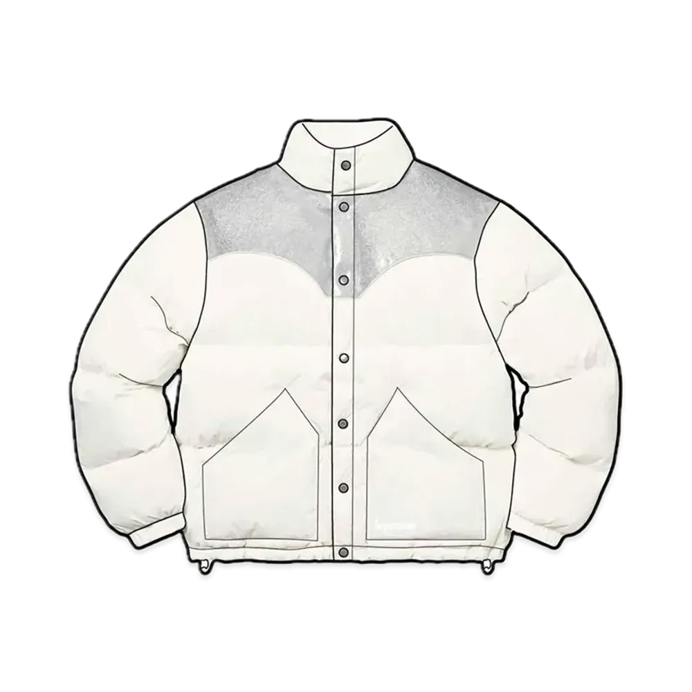 Supreme Glitter Yoke Down Puffer Jacket "White"