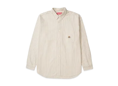 Supreme Loose Fit Flannel Oxford Shirt "Tan Stripe" (26FW)
