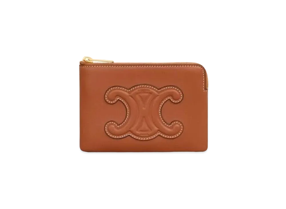 CELINE Coin & Card Pouch in Smooth Calfskin "Tan"