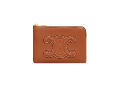 CELINE Coin & Card Pouch in Smooth Calfskin "Tan"