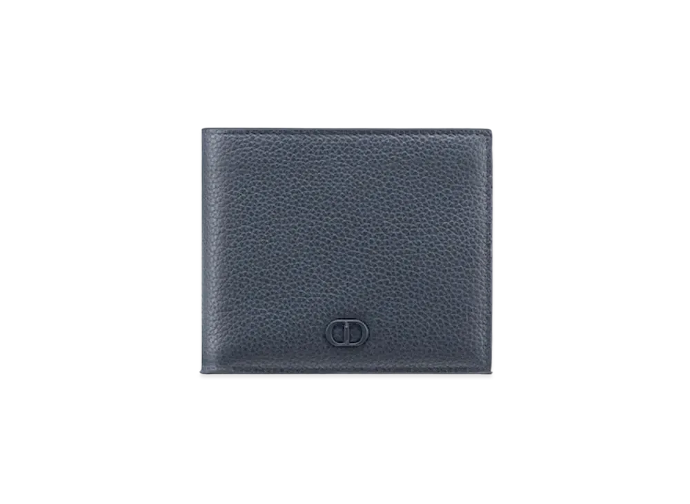 Dior Wallet With Coin Case CD Icon Grained Calfskin "Navy Blue"