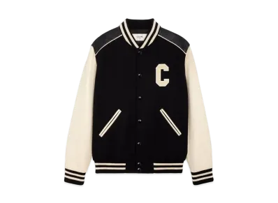 CELINE Oversized Wool Varsity Jacket "Black"