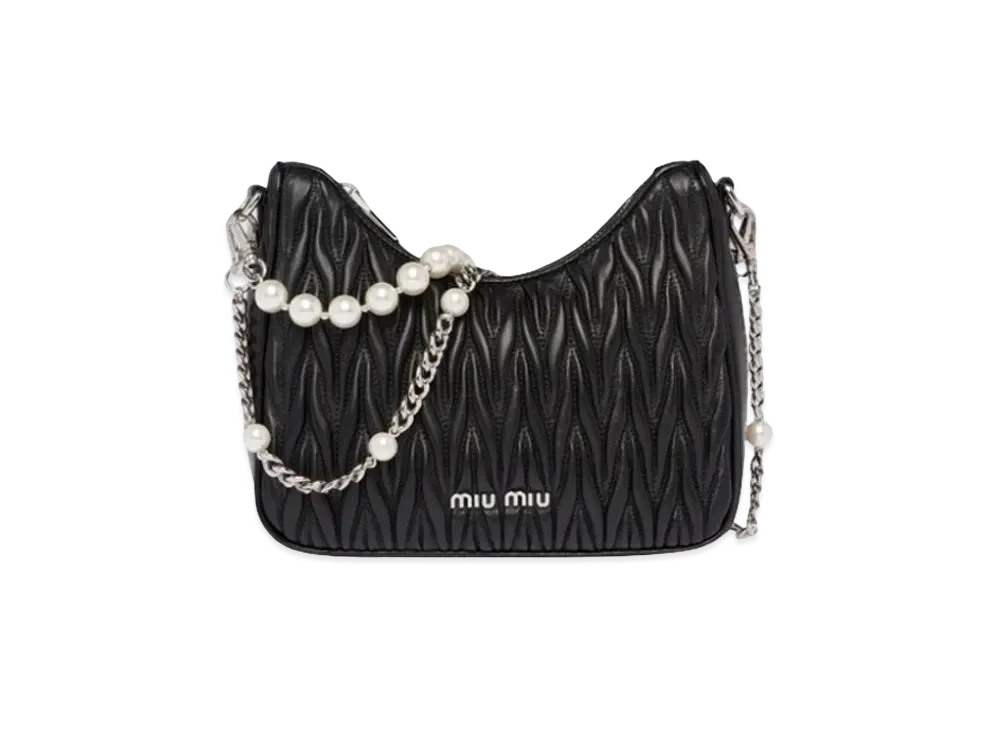 MIU MIU Materassenapa Leather Shoulder Bag "Black"