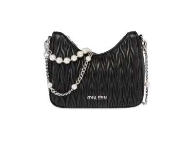 MIU MIU Materassenapa Leather Shoulder Bag "Black"