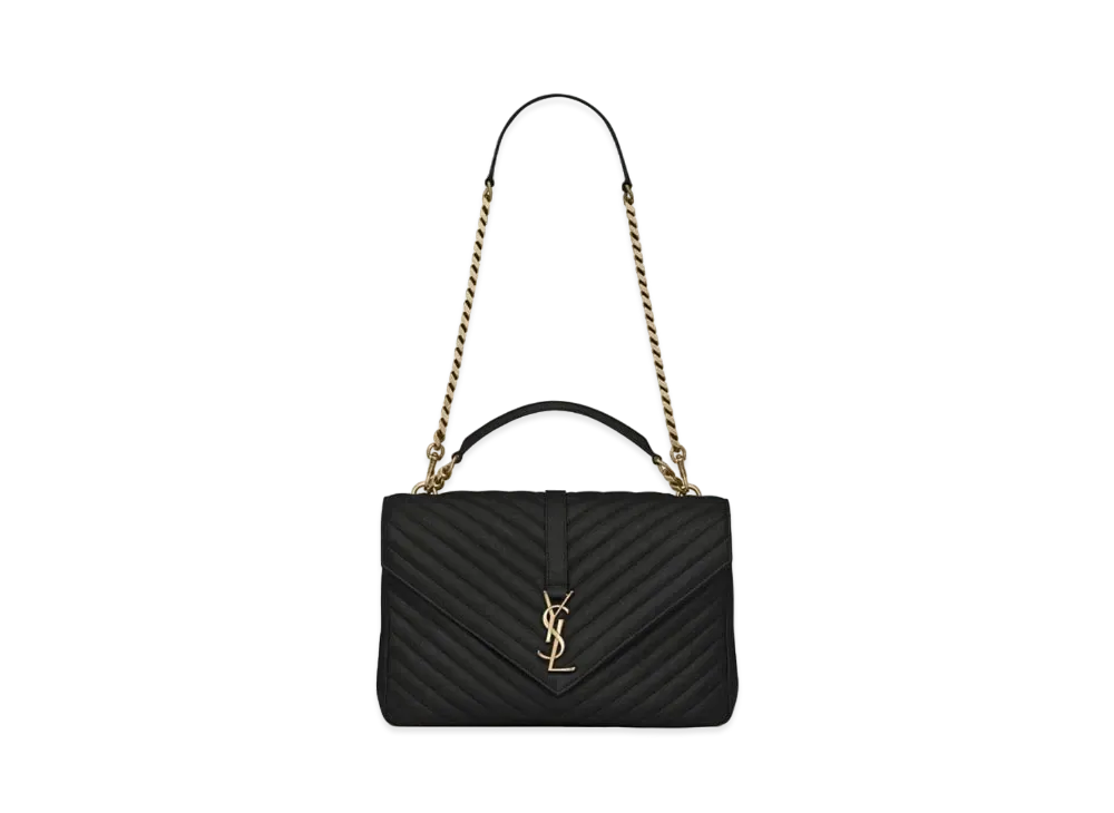 SAINT LAURENT College Large In Quilted Leather "Black"