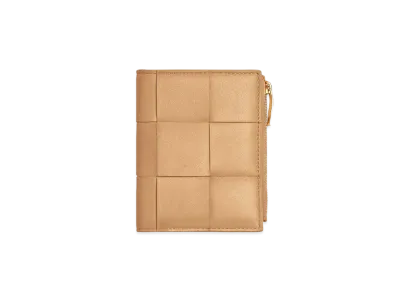 Bottega Veneta Bifold Zip Wallet "Almond"