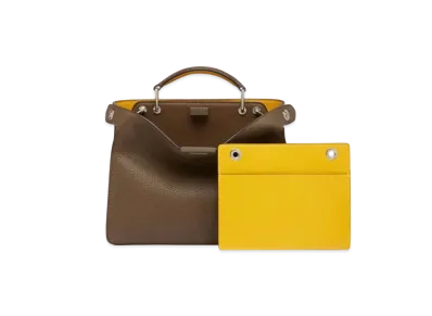 FENDI Peekaboo I See U Small & Leather Bag "Brown"