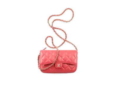 CHANEL Flap Phone Case Lambskin "Red"