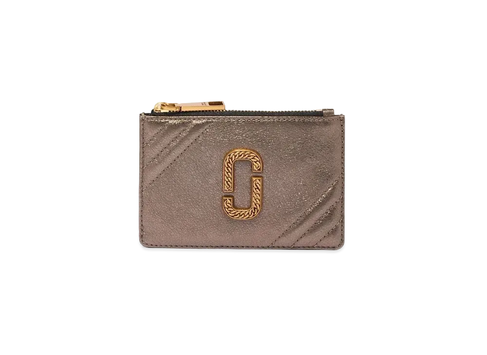 MARC JACOBS The Glam Shot Metallic Top Zip Multi Wallet "Brown"