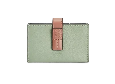 LOEWE Accordion Cardholder In Soft Grained Calfskin "Rosemary/Tan"