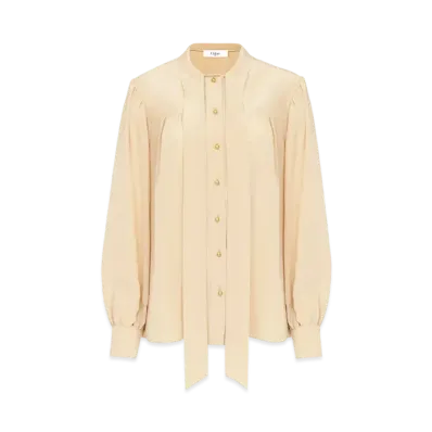 Chloe Lavalliere Blouse In Crepe De Chine "Cameo Rose"