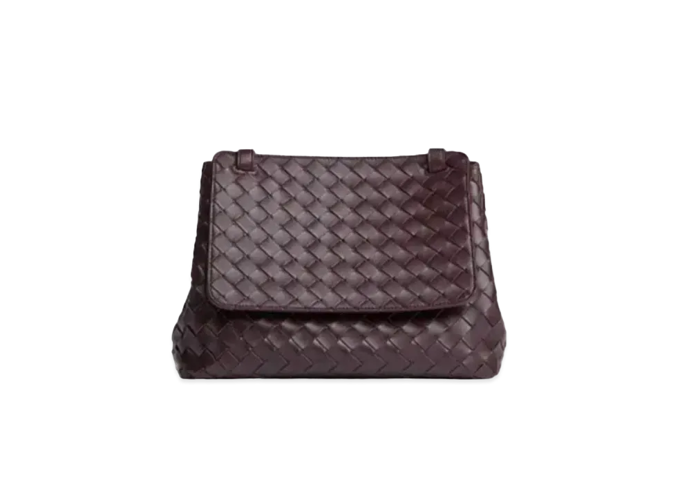 Bottega Veneta Tuck Leather Shoulder Bag "Grape"