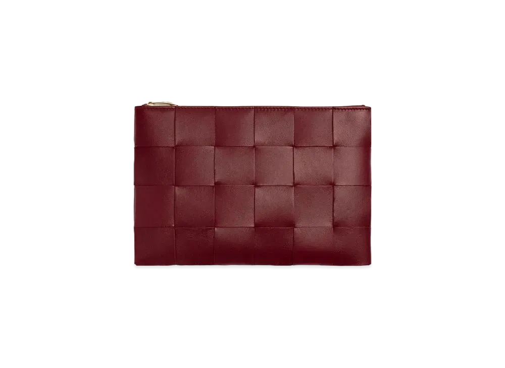 Bottega Veneta Intrecciato Leather Pouch "Bordeaux"