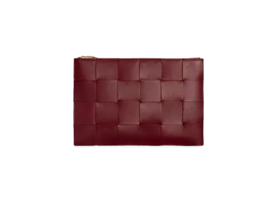 Bottega Veneta Intrecciato Leather Pouch "Bordeaux"