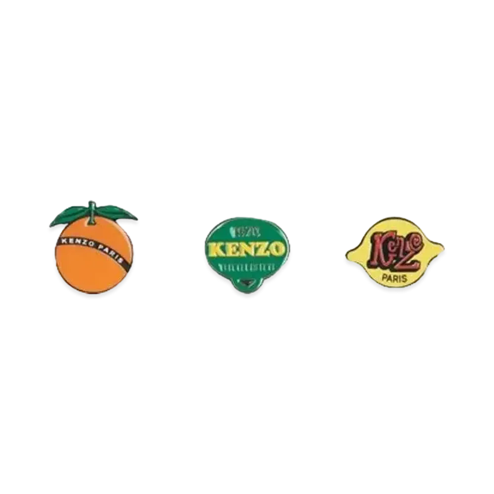 KENZO 'STAMP' Set Of Lapel Pins "Multi"