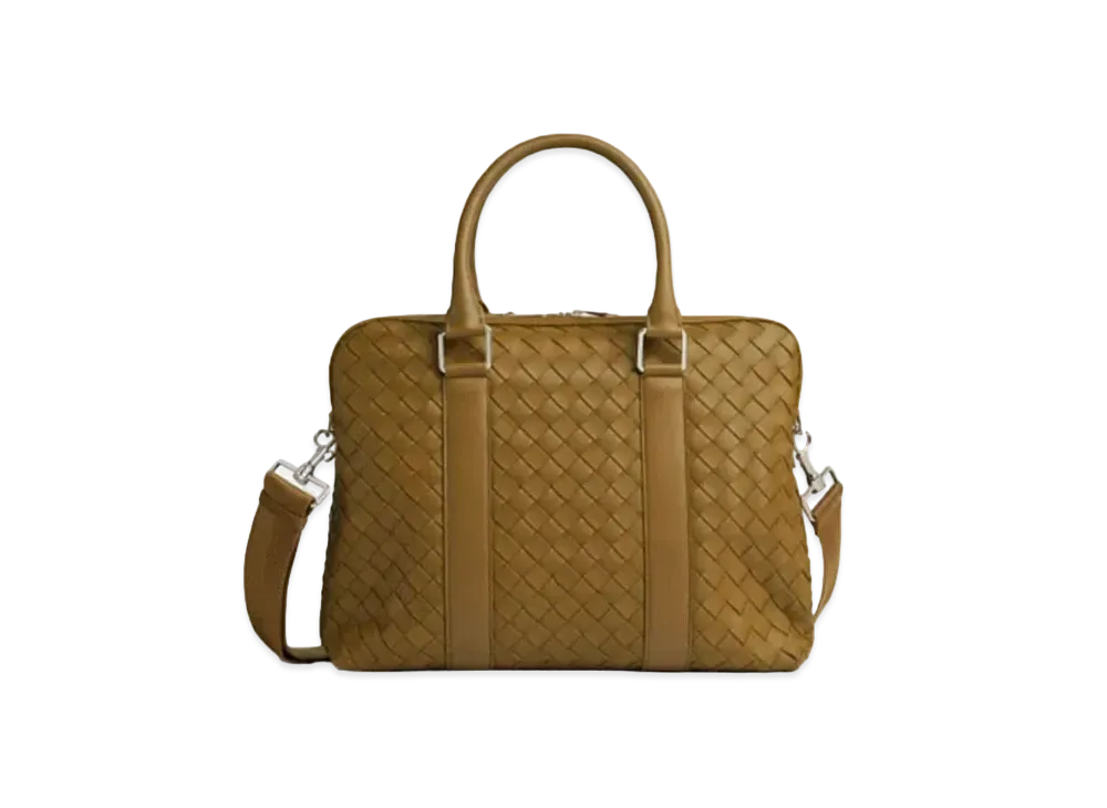 Bottega Veneta Intrecciato Leather Briefcase "Acorn"