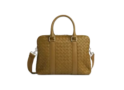 Bottega Veneta Intrecciato Leather Briefcase "Acorn"