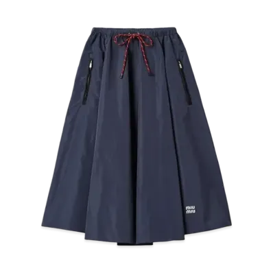 MIU MIU Women's Technical Fabric Skirt "Navy"