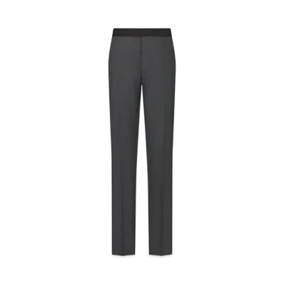Dior Pants with Dior Oblique Waistband Wool and Mohair Twill "Gray"