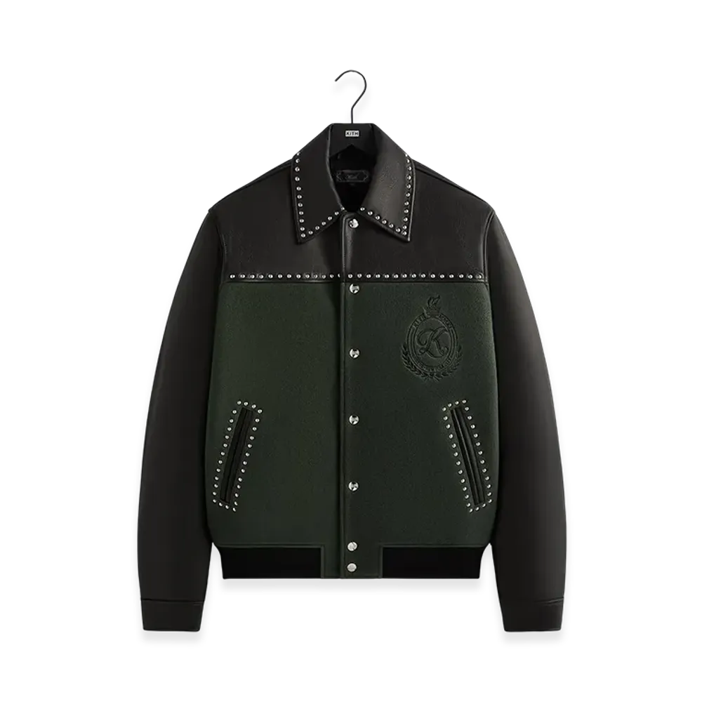 Kith Leather Combo Varsity Jacket "Machine"