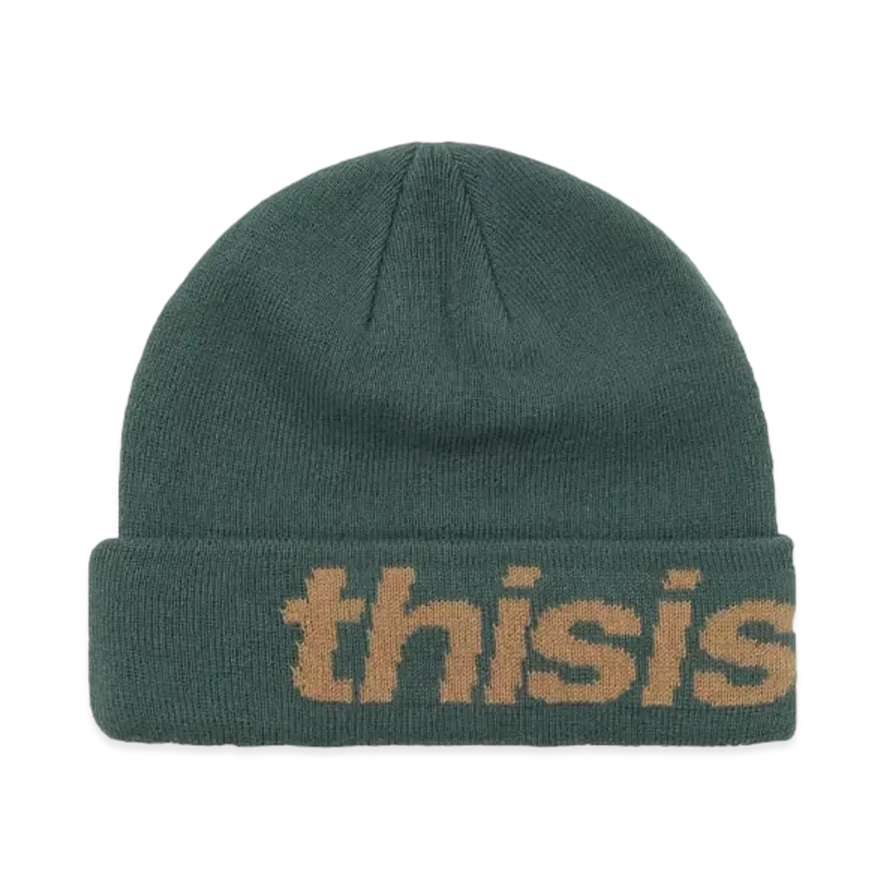 thisisneverthat HSP-Logo Big Cuff Beanie "Moss"