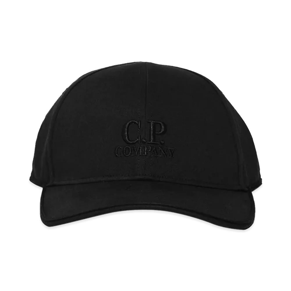 C.P. Company Cotton Baseball Hat With Logo "Black"