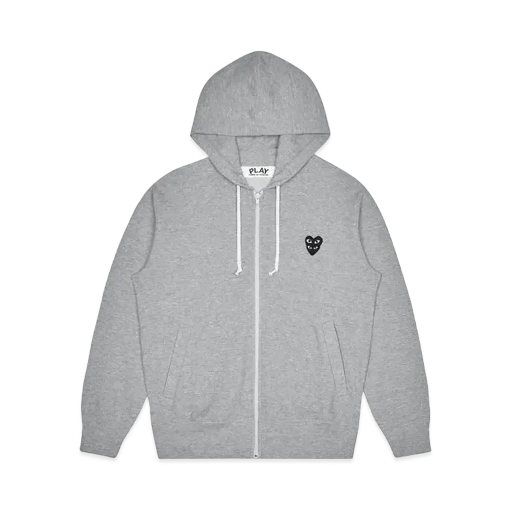 PLAY COMME des GARCONS Double Black Heart Hoodie "Top Grey"