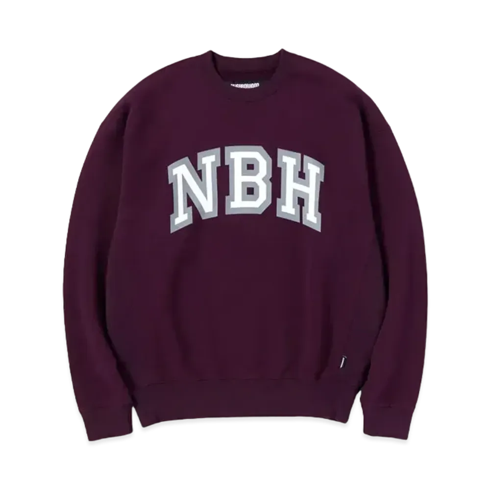 NEIGHBORHOOD College-S Crewneck LS . CO "Burgundy"