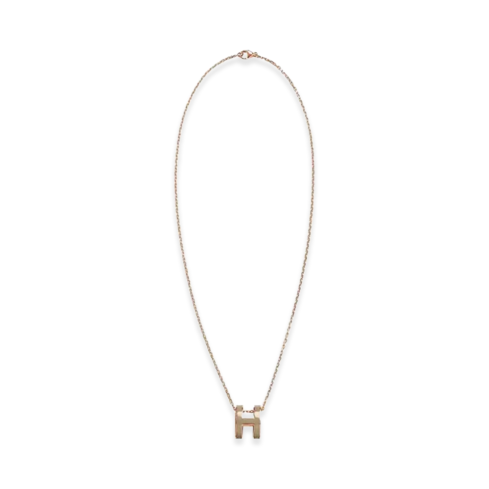 Hermes Pop H Pendant "Marron Glace/Rose Gold"