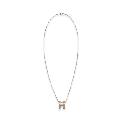 Hermes Pop H Pendant "Marron Glace/Rose Gold"