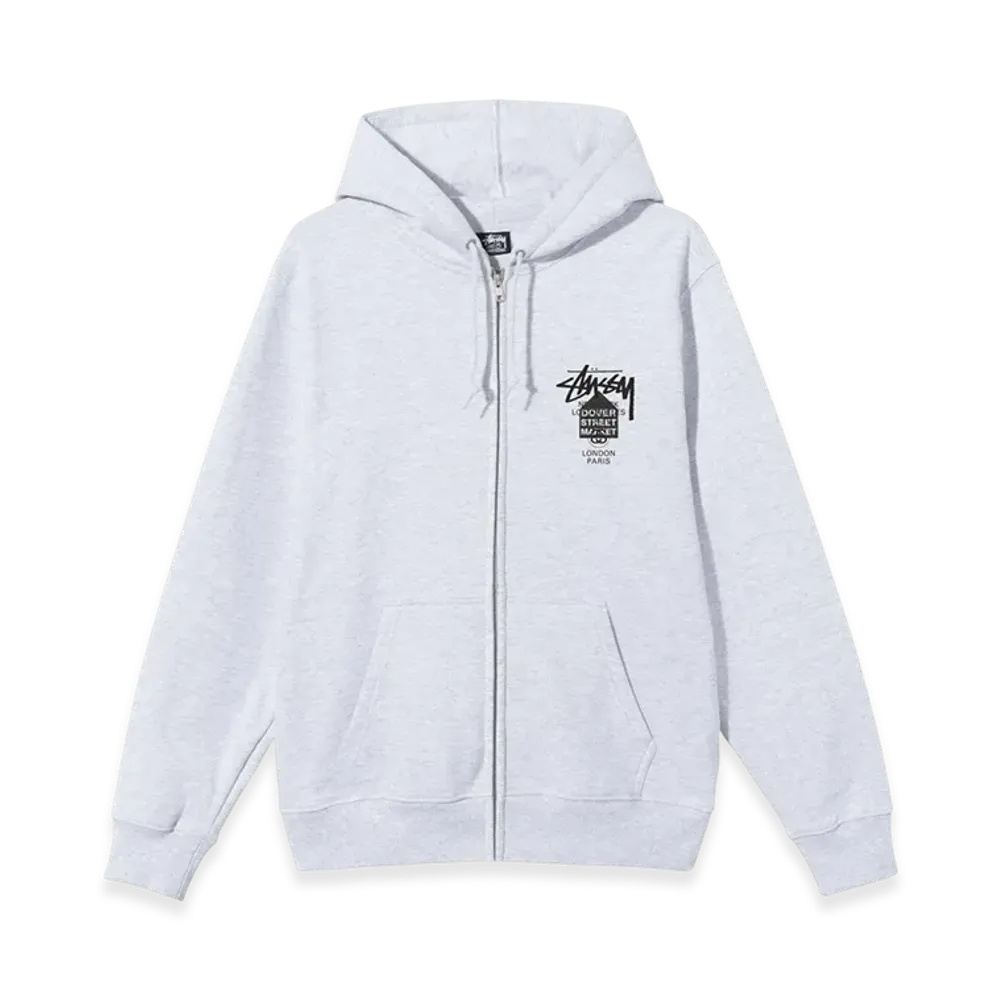 Stussy DSM World Tour Zip Hoodie 2021 "Ash Heather"