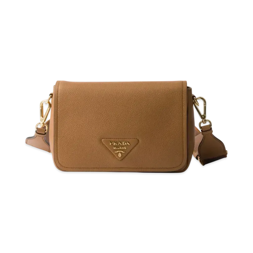 PRADA Leather Shoulder Bag "Camel"
