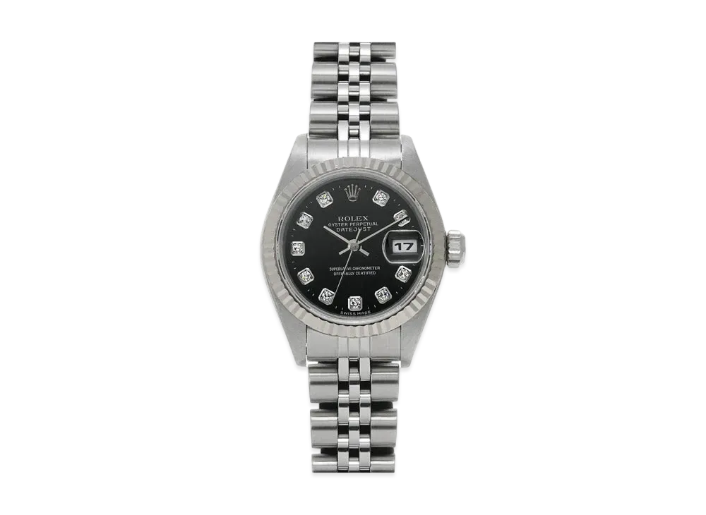 ROLEX Lady-Datejust 10P Diamonds "Black/Stainless Steel/White Gold"