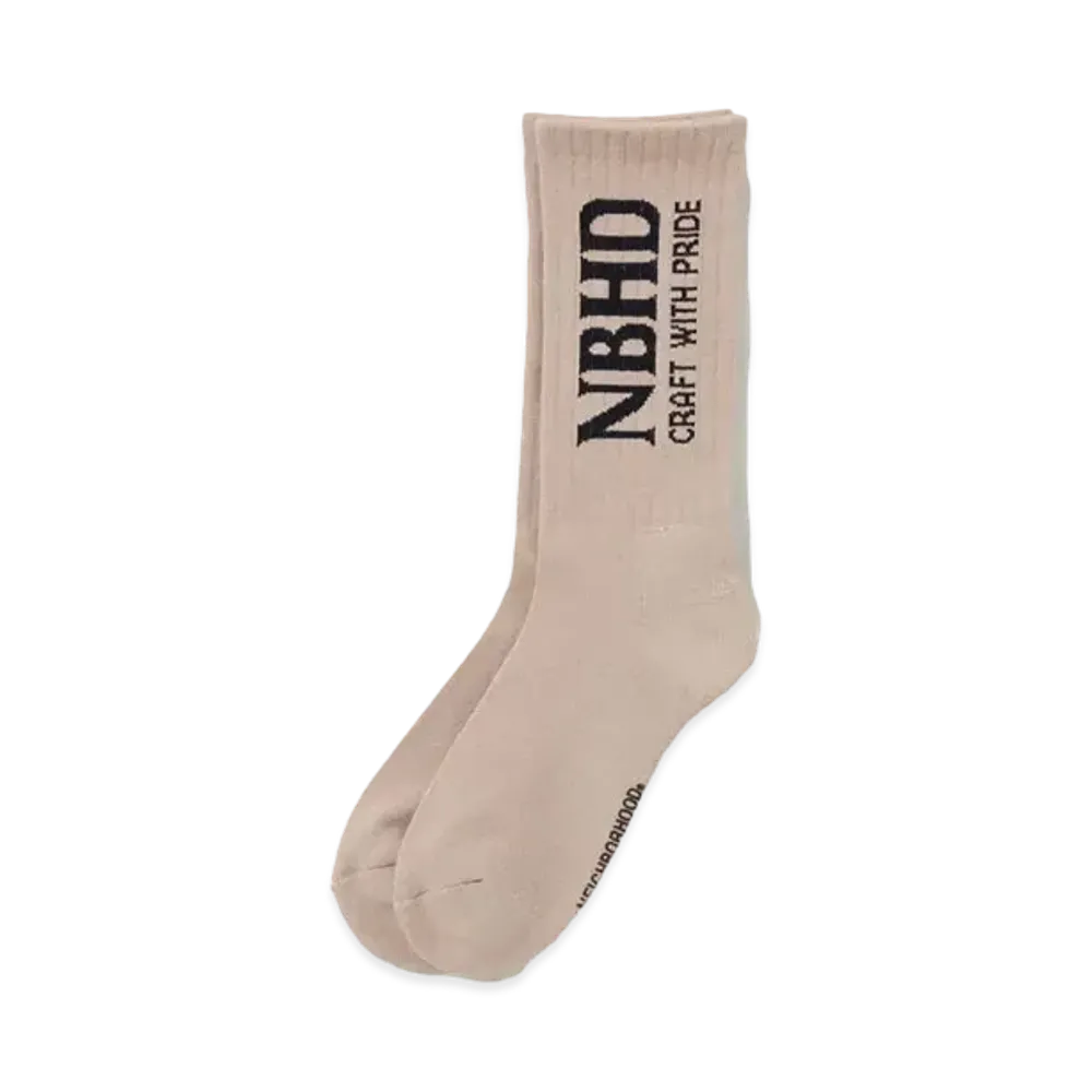NEIGHBORHOOD NBHD Logo Socks "Beige"